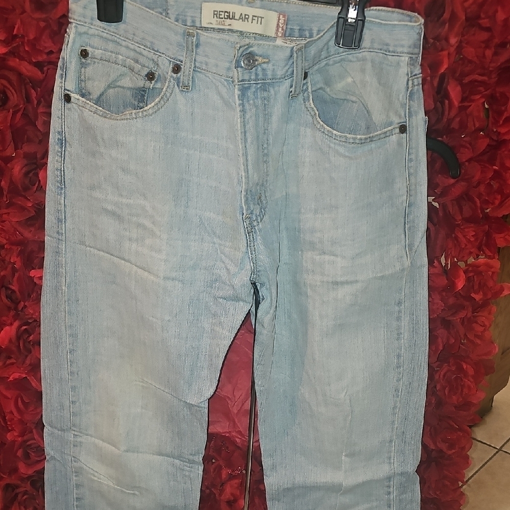 Levi's 505 Men's Light Blue Straight Jeans Size 32 X 32